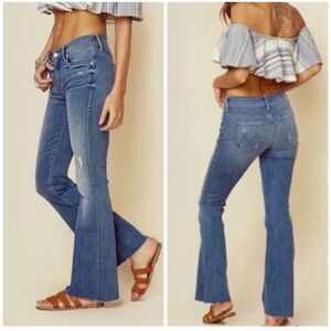 Mother The Weekender Fray in Graffiti Girl Jeans Flare Size 27